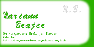 mariann brajer business card